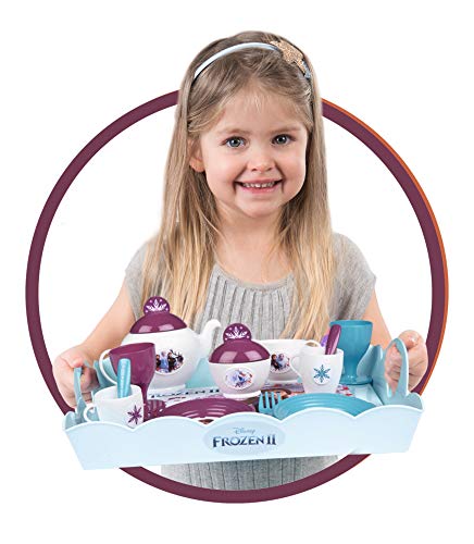 Smoby - Frozen 2 Carrito de té con bandeja extraíble, 17 accesorios (Smoby 310517)