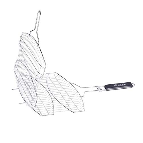 SNIIA Parrillas para Barbacoas De Acero Inoxidable Portátiles Parrillas De Acampada Aire Libre Parrillas para Teppanyaki Ideal para Pescado Verduras Carne 40,5 X 68 Cm gorgeously