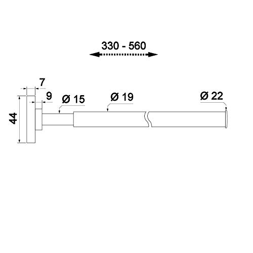 SO-TECH® Toallero Extensible de 330 mm hasta 560 mm