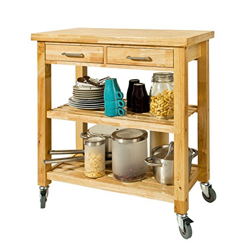 SoBuy® Carrito de server, Estantería de cocina, Carro de cocina,FKW24-N (naturaleza /80 * 40 * 90cm),ES