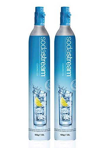 sodastream - Juego de 2 Cilindros de Recarga de hasta 80 l - Material Aluminio - Color Cian