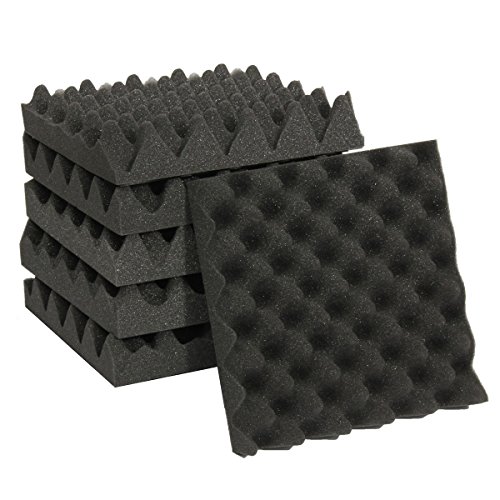 SODIAL 25X25X5CM espuma de aislamiento de sonido caja de carton estudio de espuma acustica tratamiento de aislamiento de sonido huevo perfil cuna