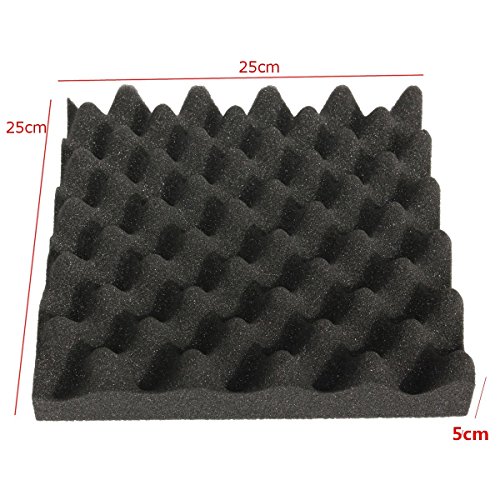 SODIAL 25X25X5CM espuma de aislamiento de sonido caja de carton estudio de espuma acustica tratamiento de aislamiento de sonido huevo perfil cuna