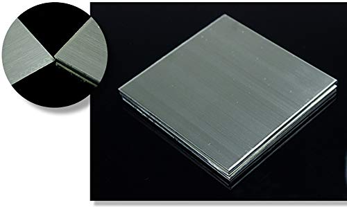 SOFIALXC 304 Lámina De Acero Inoxidable Cepillado 80x80mm/3.15x3.15inch-Thickness: 2mm 5PCS