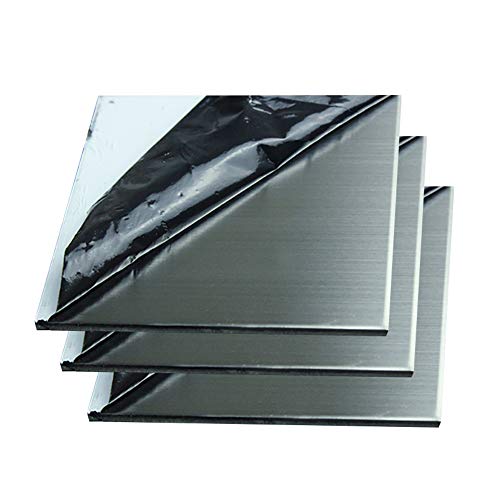 SOFIALXC 304 Lámina De Acero Inoxidable Cepillado 80x80mm/3.15x3.15inch-Thickness: 2mm 5PCS