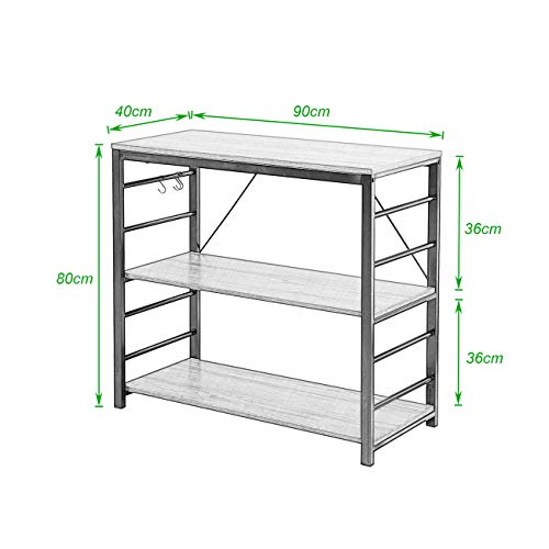 soges Estante de cocina Estante de microondas de almacenamiento de unidad de 3 estantes Estante de panadero Soporte de horno de microondas para uso general,LD-MR01BK