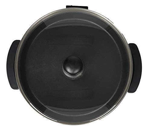 SOGO SS-10095 - Paellera, Sartén Eléctrica, Pizza Pan, Cazuela Multiuso con Tapa Cristal, Diámetro 36cm, Profundidad 7cm, 1500W, Base Antiadherente, Color: Negro