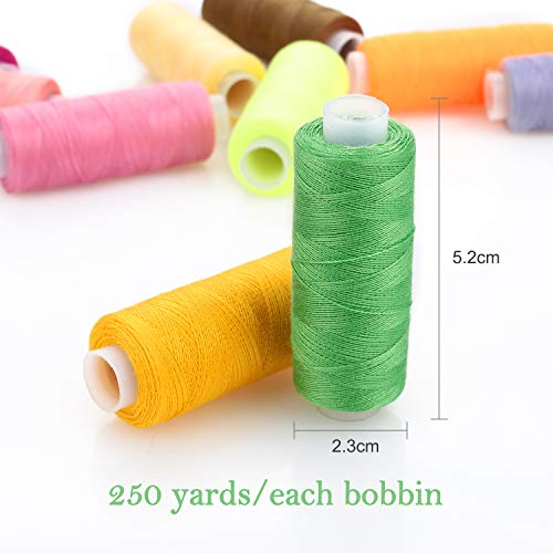 SOLEDI Kit de Costura de Bobinas de 60 Hilos de Colores para Coser, 16 Agujas para Coser y 2 Enhebradores Adecuados para Coser ropa a Mano y a máquina - Acolchado - Bordado - Costura