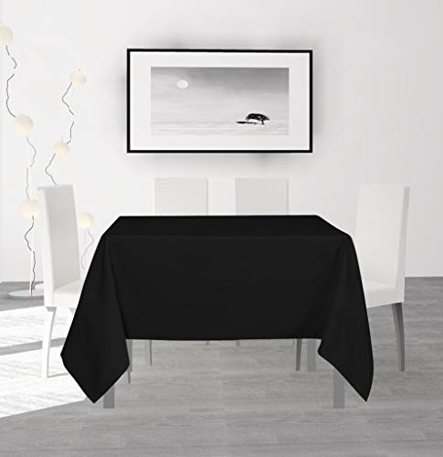 Soleil d'ocre Mantel Antimanchas Cuadrado 180x180 cm Alix Negro