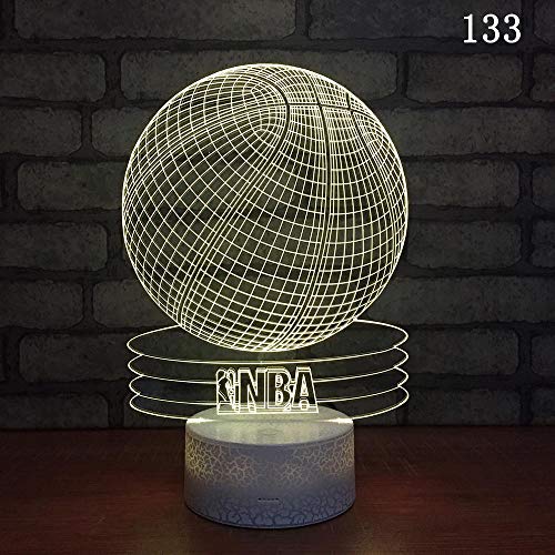 (Solo 1) mesa de baloncesto lámpara 3d regalo creativo fútbol lámpara 3d producto novedoso led cabecera luz de noche led regalo de cumpleaños de vacaciones para niño decoración del hogar