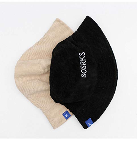 Sombrero De Copa Sombrero De Cubo con Bordado De Letras Unisex para Hombres, Mujeres, Pana, Hip Hop, Sombrero De Pescador, Sombrero De Panamá para Adultos, Amantes, Gorra Plana-Fisherman_Hat_Blac