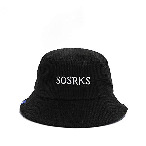 Sombrero De Copa Sombrero De Cubo con Bordado De Letras Unisex para Hombres, Mujeres, Pana, Hip Hop, Sombrero De Pescador, Sombrero De Panamá para Adultos, Amantes, Gorra Plana-Fisherman_Hat_Blac