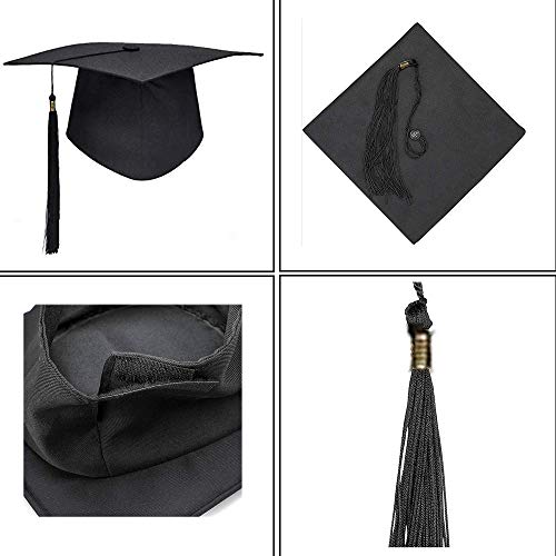 Sombrero Graduación, Sombrero Graduación Maestro, Cinturón I Graduate!, Decoración para Ceremonia Graduación Universitaria, Negro, Unisex, Tamaño Ajustable