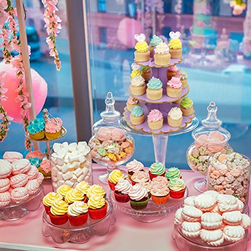 Soporte para Cupcakes 3-Tier Cartón Cupcake Stand Redondo Soporte Postre para Bebé Shower Niños Fiesta Cumpleaños Party Temático