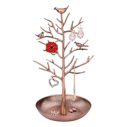 Soporte para joyas Clothin en forma de árbol con pájaros. Para colgar y almacenar collares, pendientes o pulseras