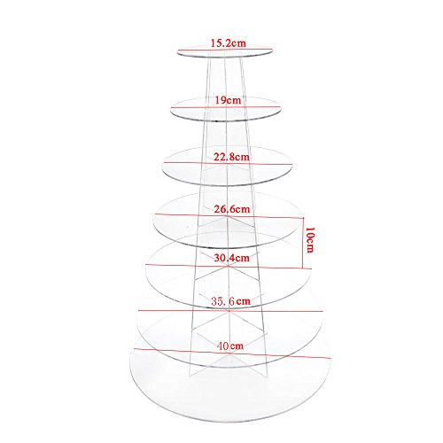 Soporte para magdalenas de acrílico, de Display4top, para fiestas de bodas o cumpleaños, acrílico, New 7 Tier Round