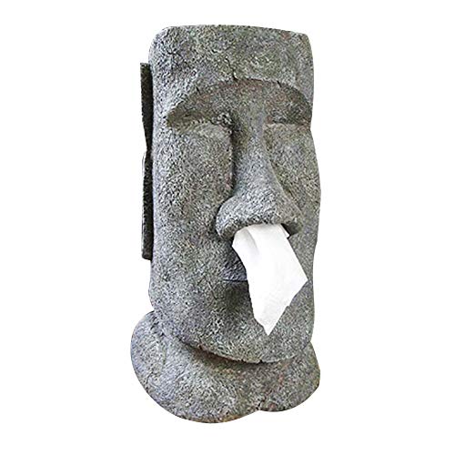 Soporte Para Pañuelos Con Cara De Piedra Isla De Pascua Caja Para Pañuelos Con Retrato De Piedra Tipo De Moco Soporte Para Contenedores Soporte Para Papel Figura De Piedra Servilleta Para Oficina