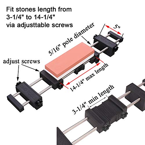 Soporte para piedra de afilar, soporte para piedra de afilar de puente de fregadero con goma antideslizante ajustable para fácil pulido de acero inoxidable 304