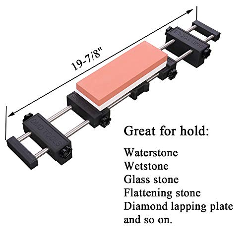 Soporte para piedra de afilar, soporte para piedra de afilar de puente de fregadero con goma antideslizante ajustable para fácil pulido de acero inoxidable 304