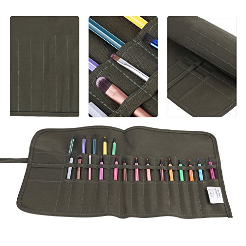 Soporte para pinceles de pintura más grande, 30 ranuras enrollables para pintura de lienzo, bolsa de pinceles de pintura para artista, dibujar, acuarela y óleo