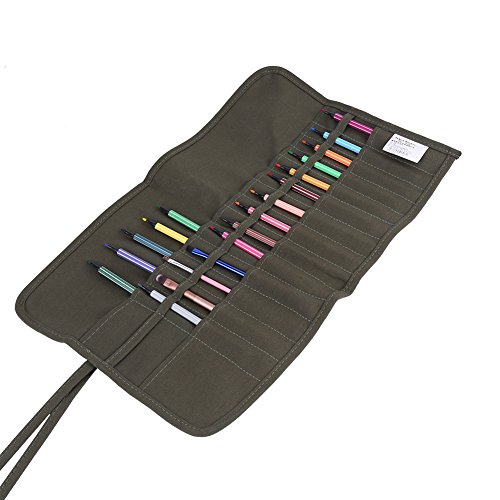 Soporte para pinceles de pintura más grande, 30 ranuras enrollables para pintura de lienzo, bolsa de pinceles de pintura para artista, dibujar, acuarela y óleo