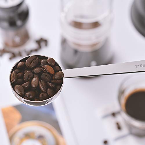 soulhand Coffee Scoop Cuchara para café de Acero Inoxidable 1 Cucharada y 2 cucharadas (Juego de 2) para harina de té, azúcar, café y más