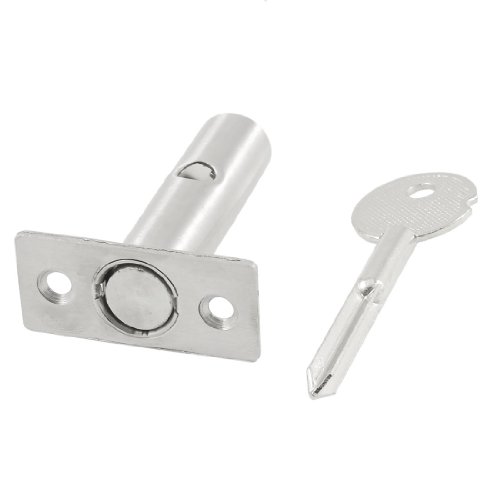 Sourcingmap - Cerradura de cilindro de metal tono plata para puerta vitrina