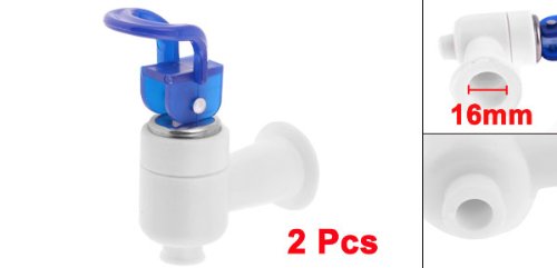 sourcingmap® Tapón del dispensador de agua de plástico de rosca de 16mm 2 pcs blanco azul