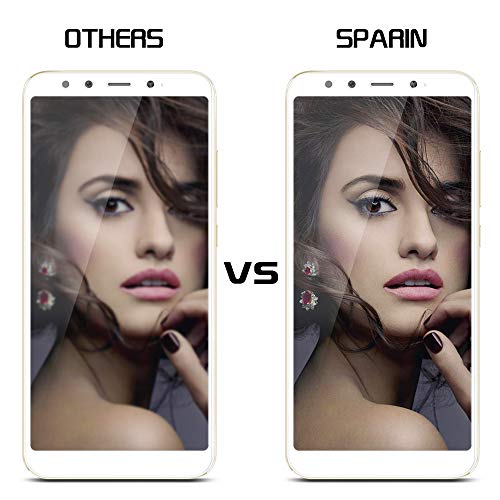 SPARIN [2-Pack] Cristal Templado Xiaomi Mi A2, Full-Cover Protector Pantalla Xiaomi Mi A2 [Sin Burbujas] [Anti-Arañazos] [Dureza 9H] [Anti-Huella] Blanco