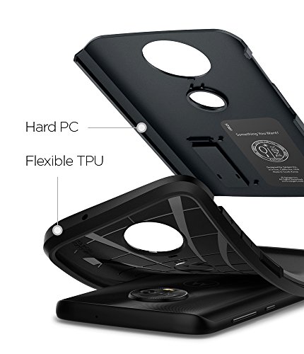 Spigen Funda Moto g6, [Slim Armor] Air Cushion [Metal Slate] La protección de los ángulos y de Doble Capa/TPU Silicona Anti rasguño+ sólida PC/Funda Fina Junto Curvas/Carcasa Fundas para Moto g6