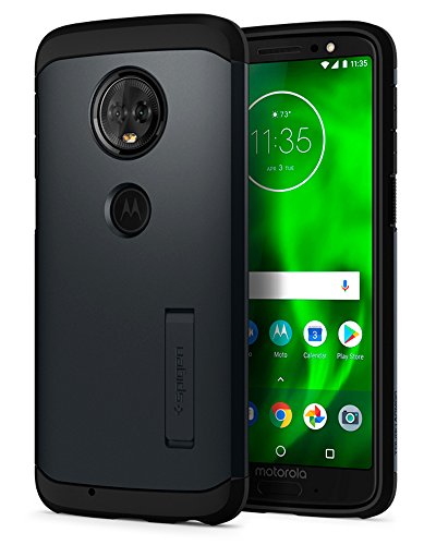 Spigen Funda Moto g6, [Slim Armor] Air Cushion [Metal Slate] La protección de los ángulos y de Doble Capa/TPU Silicona Anti rasguño+ sólida PC/Funda Fina Junto Curvas/Carcasa Fundas para Moto g6