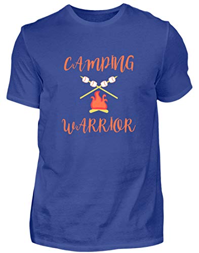 SPIRITSHIRTSHOP Camping Warrior – Marshmallows Feuer Lecker – Camiseta para Hombre Azul Real S