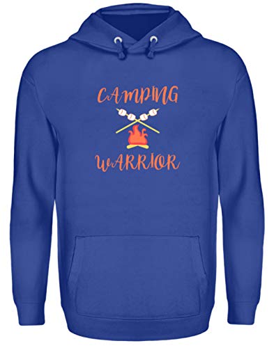 SPIRITSHIRTSHOP Camping Warrior Marshmallows Feuer Lecker - Sudadera con Capucha Unisex Azul Real M