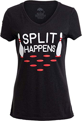 Split Happens | Funny Bowling Team, Bowler Pin Humor Mujer Fun Girly Top T-Shirt I5. XXXL