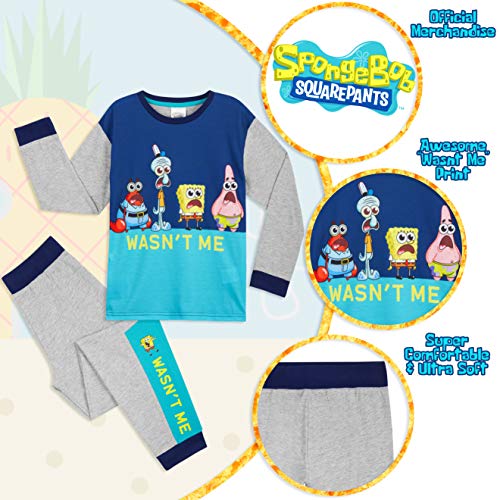 Spongebob Squarepants Pijama Niño, Bob Esponja Pijamas Niños, Conjunto 2 Piezas Camiseta Manga Larga y Pantalones, Regalos para Niños y Adolescentes (11-12 años)