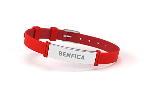 Sport Lisboa e Benfica Pulseira Fashion Vermelha Ajustável para Homem, Mulher e Criança | Pulseira de Silicone y Aço Inoxidable | Apoie o Benfica com um Produto Oficial | SLB