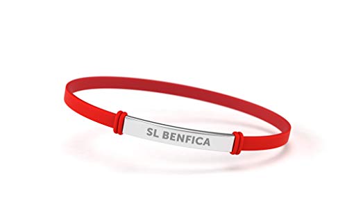 Sport Lisboa e Benfica Pulseira Fashion Vermelha Júnior para Mulher e Criança | Pulseira de Silicone y Aço Inoxidable | Apoie o Benfica com um Produto Oficial | SLB