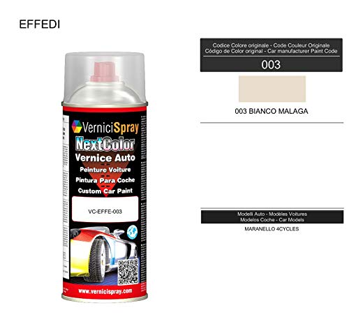 Spray Pintura Coche 003 BIANCO MALAGA - Aerosol pintura para reparar carrocería 400 ml producido por VerniciSpray