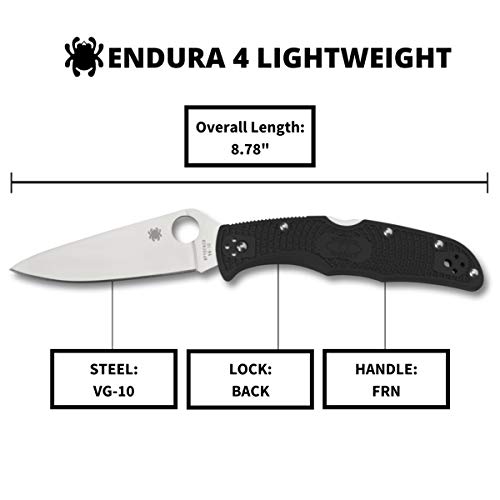 Spyderco SC10FPBK Cuchillo tascabile,Unisex - Adulto, Negro, un tamaño