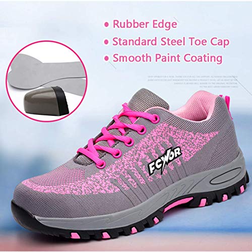 SROTER Unisex Zapatillas de Seguridad con Puntera de Acero Hombre Mujer Zapatos de Trabajo Transpirables Antideslizante Ligeras Comodas Zapatillas de Senderismo