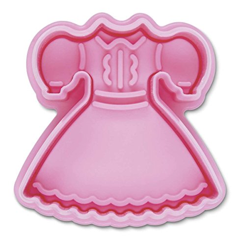 Staedter Vestido Repujado Molde para Galletas con expulsor, Rosa, 6 cm