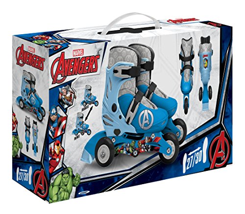 Stamp Sas-AVENGERS Adjustable two in one 3 Wheels Skate size 27-30, multicolor, (AV299301) , color/modelo surtido