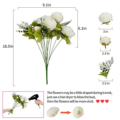 StarLifey Flores Artificiales Decoraci¨®n, Seda Ramos Boda, Humedad Ramo Flores Peonias, Ramo de Flores Naturales para la Decoraci¨®n de la Barra de la Oficina de la Casa del Banquete de Boda