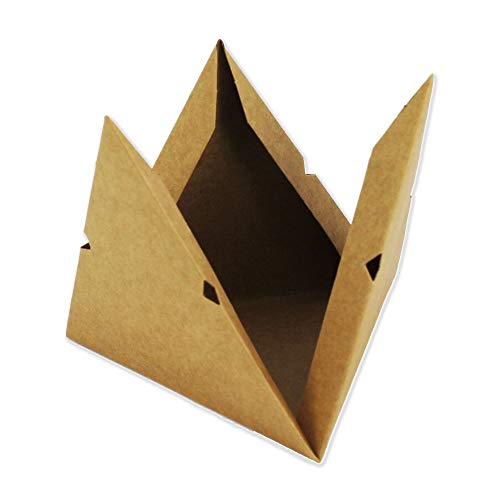 Starpalst, Pack de 6 Cajas Kraft, Caja de Regalo, de Cartón, Para Decorar, Pintar y Guardar, Forma Triangular, 13 cm x 13 cm x 13 cm, Marrón