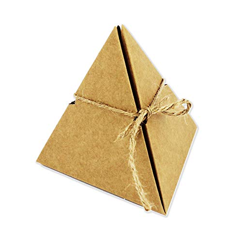 Starpalst, Pack de 6 Cajas Kraft, Caja de Regalo, de Cartón, Para Decorar, Pintar y Guardar, Forma Triangular, 13 cm x 13 cm x 13 cm, Marrón