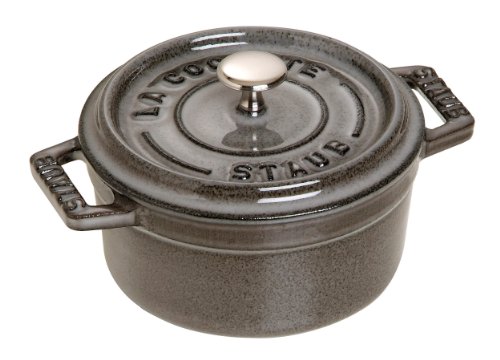 STAUB Minis Cocotte Redonda, Hierro Fundido, Gris Grafito, 10 cm