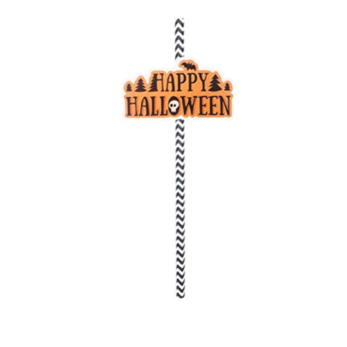 STOBOK 8pcs manera duradera el papel de papel elegante pajitas para la fiesta de Halloween