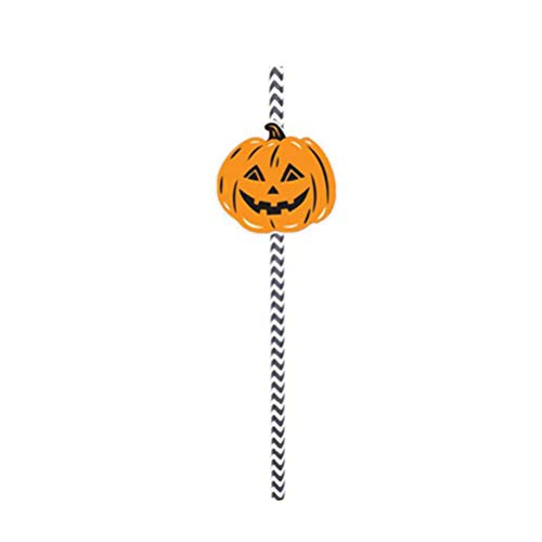 STOBOK 8pcs manera duradera el papel de papel elegante pajitas para la fiesta de Halloween