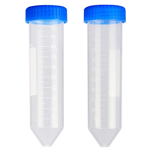 stonylab Tubos de Centrifugado Cónico, Tubos de Ensayo de Centrífuga de Alta Velocidad Graduado de Polipropileno con Tapón de Rosca, Tubos de Ensayo Conical Centrifuge Tubes (50ml, 25 Paquetes)