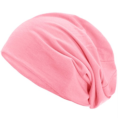 style3 Gorro Slouch Beanie de Fino Tejido de Punto Transpirable y Ligero, Gorro Unisex One Size, Color:Rosa Fucsia